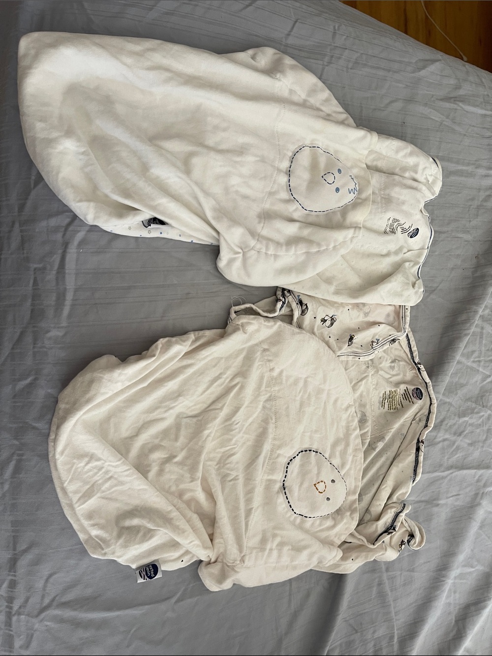 Nested bean sleep sacks weighted